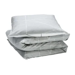 Clearance Parure de lit en toile de coton LOZI gris perle 260 x 240 cm - Linge De Maison