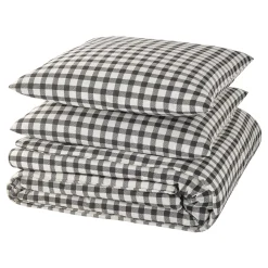 Best Parure de lit en toile de coton SOL beige/anthracite 240 x 220 cm Linge De Maison