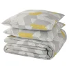 Hot Parure de lit en toile de coton ALU BIG gris jaune 260 x 240 cm Linge De Maison