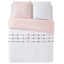 Hot Parure de lit en toile de coton POUPIE blanc 260 x 240 cm - 4MURS Linge De Maison