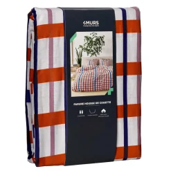 New Parure de lit en toile de coton CASSAN rouge 240 x 220 cm - Linge De Maison