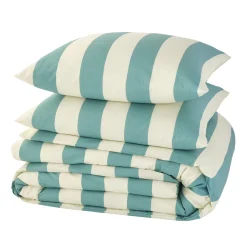 Outlet Parure de lit en toile de coton DEE vert jaune 260 x 240 cm - Linge De Maison