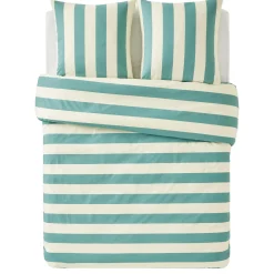 Best Parure de lit en toile de coton DEE vert jaune 240 x 220 cm - Linge De Maison