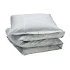 Hot Parure de lit en toile de coton LOZI gris perle 140 x 200 cm - 4MURS Linge De Maison