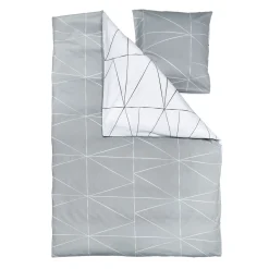 Hot Parure de lit en toile de coton LOZI gris perle 140 x 200 cm - 4MURS Linge De Maison