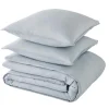 Outlet Parure de lit lin et coton lavé MACHA gris horizon 260 x 240 cm Linge De Maison