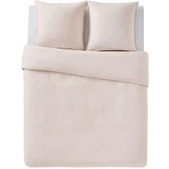 Best Parure de lit lin et coton lavé MACHA bois de rose 260 x 240 cm Linge De Maison