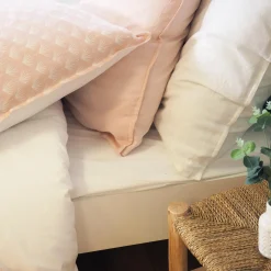 Fashion Parure de lit lin et coton lavé EVI rose 260 x 240 cm - 4MURS Linge De Maison