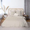 Clearance Parure de lit lin et coton lavé MACHA sable 240 x 220 cm - 4MURS Linge De Maison