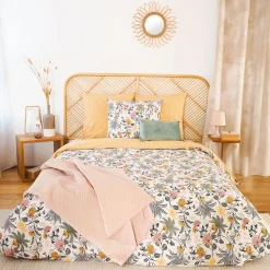 Fashion Parure de lit satin bio WAYAN coloris ocre 260 x 240 cm - 4MURS Linge De Maison