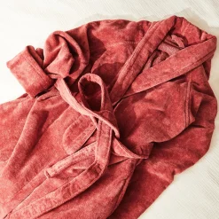Sale Peignoir FLORENCE coloris bordeaux - 4MURS Linge De Maison