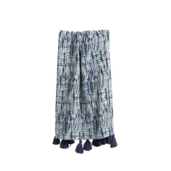 Clearance Plaid coton recyclé TIA coloris indigo - 4MURS Plaids