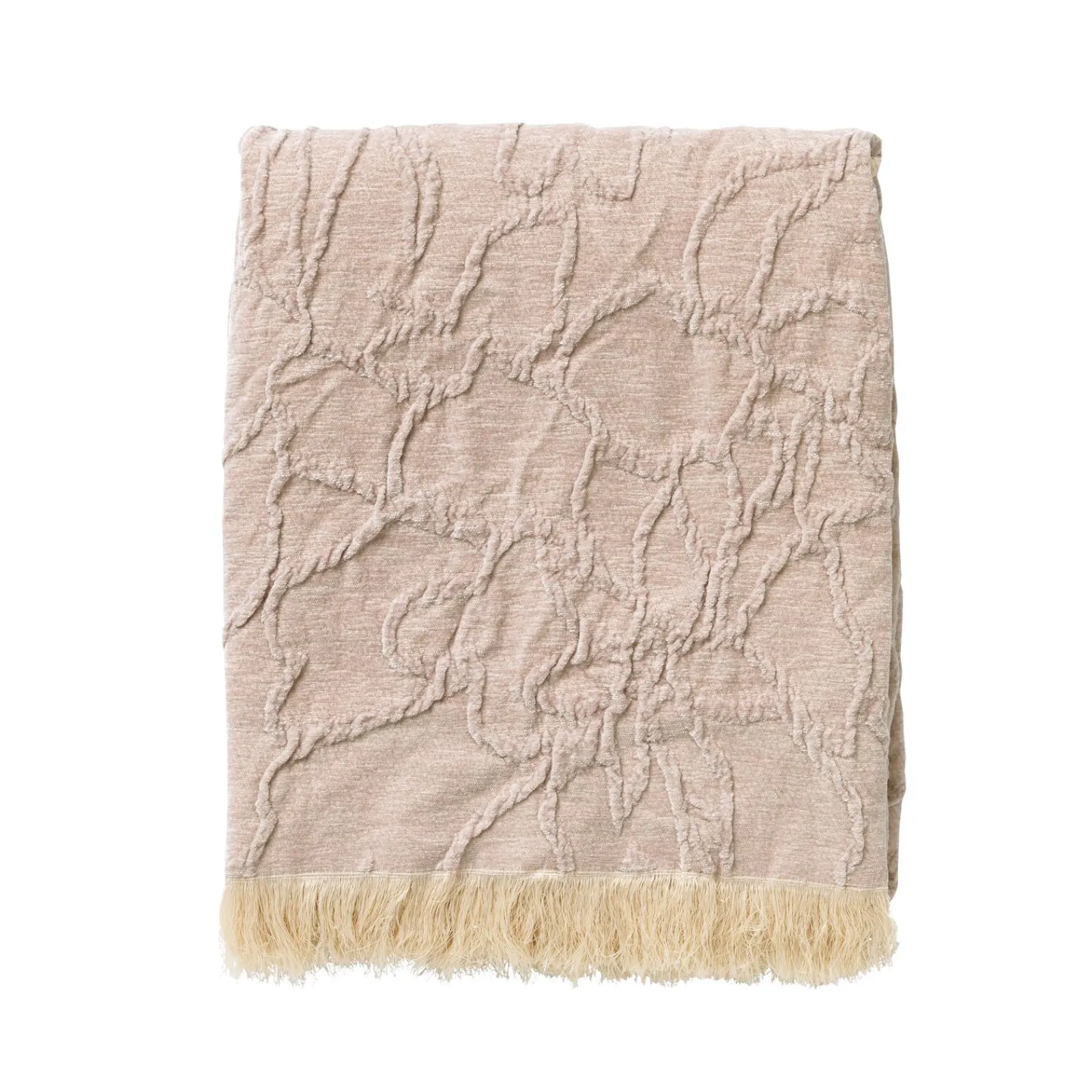 Fashion Plaid franges EDEN coloris beige - 4MURS Plaids