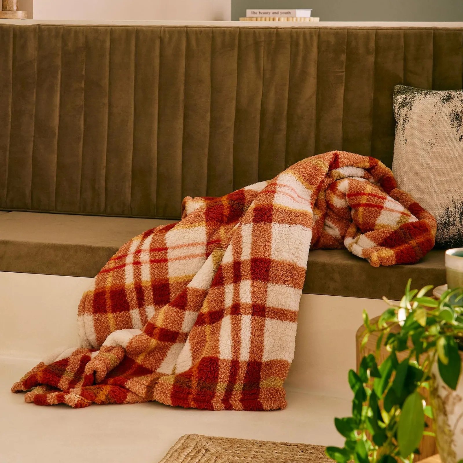 Outlet Plaid HAZEL coloris Orange tanné - 4MURS Plaids