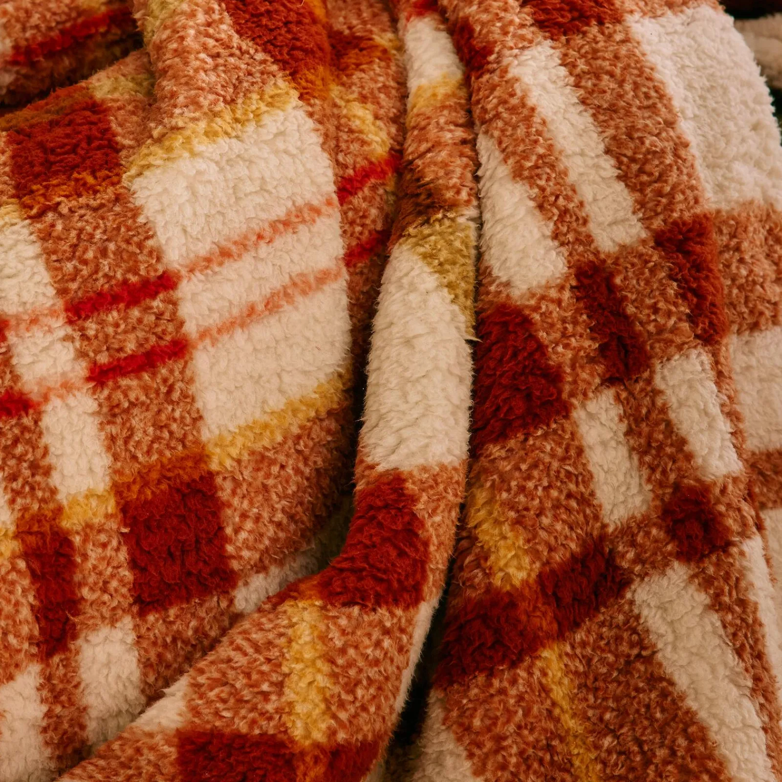 Outlet Plaid HAZEL coloris Orange tanné - 4MURS Plaids