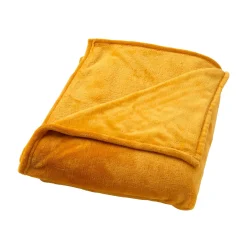 Discount Plaid polaire TILLIE coloris jaune curry - 4MURS Plaids