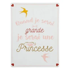 Discount Plaque murale en bois PRINCESSE coloris blanc - 4MURS Enfant Déco Murale Enfant|Objets Muraux