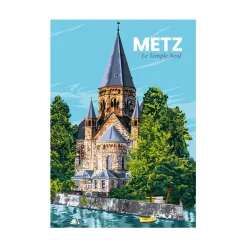 Sale Affiche METZ LE TEMPLE NEUF 30 x 40 cm - 4MURS Tableaux Et Affiches