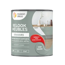 Hot Peinture RELOOK MEUBLES Peinture vert sauge Satiné 0,5 L Peintures