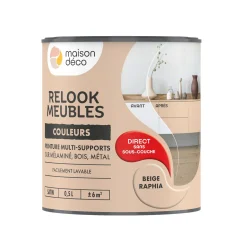 Online Peinture RELOOK MEUBLES Peinture beige raphia Satiné 0,5 L Peintures