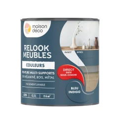 Best Peinture RELOOK MEUBLES Peinture bleu indigo Satiné 0,5 L Peintures