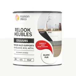 Outlet Peinture RELOOK MEUBLES Peinture blanc Satiné 0,5 L Peintures