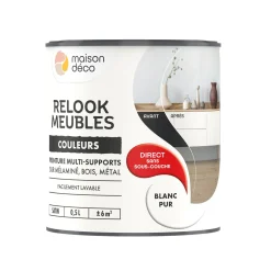 Outlet Peinture RELOOK MEUBLES Peinture blanc Satiné 0,5 L Peintures