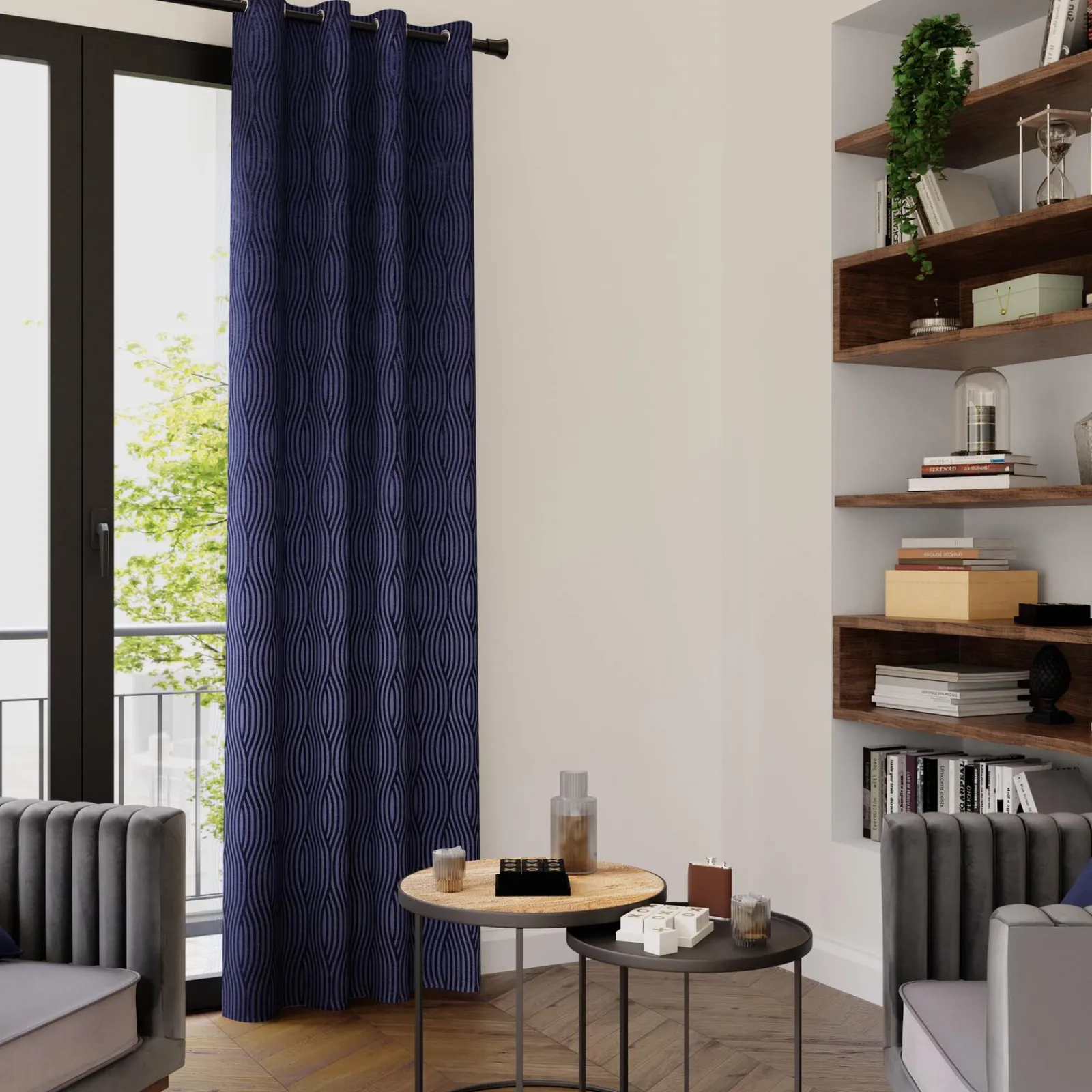 Sale Rideau AZZURO coloris bleu nuit 140 x 260 cm - 4MURS Rideaux