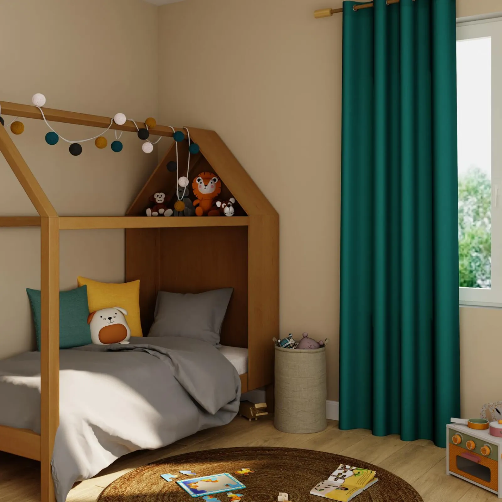 New Rideau COTOON coloris canard 140 x 240 cm - 4MURS Rideaux