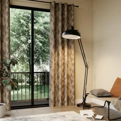 Hot Rideau ERWANN coloris camel chiné noir 140 x 260 cm - 4MURS Rideaux