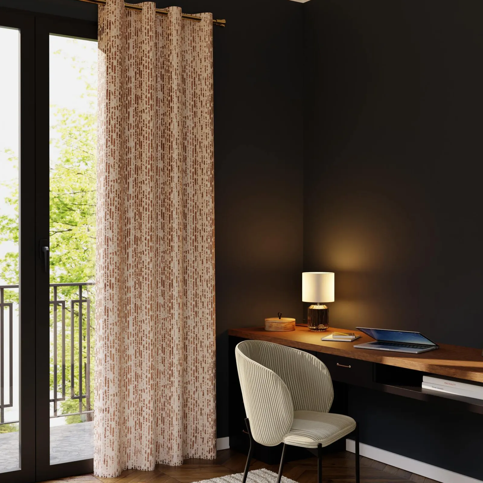 Hot Rideau JHANES coloris mordoré 140 x 260 cm - 4MURS Rideaux