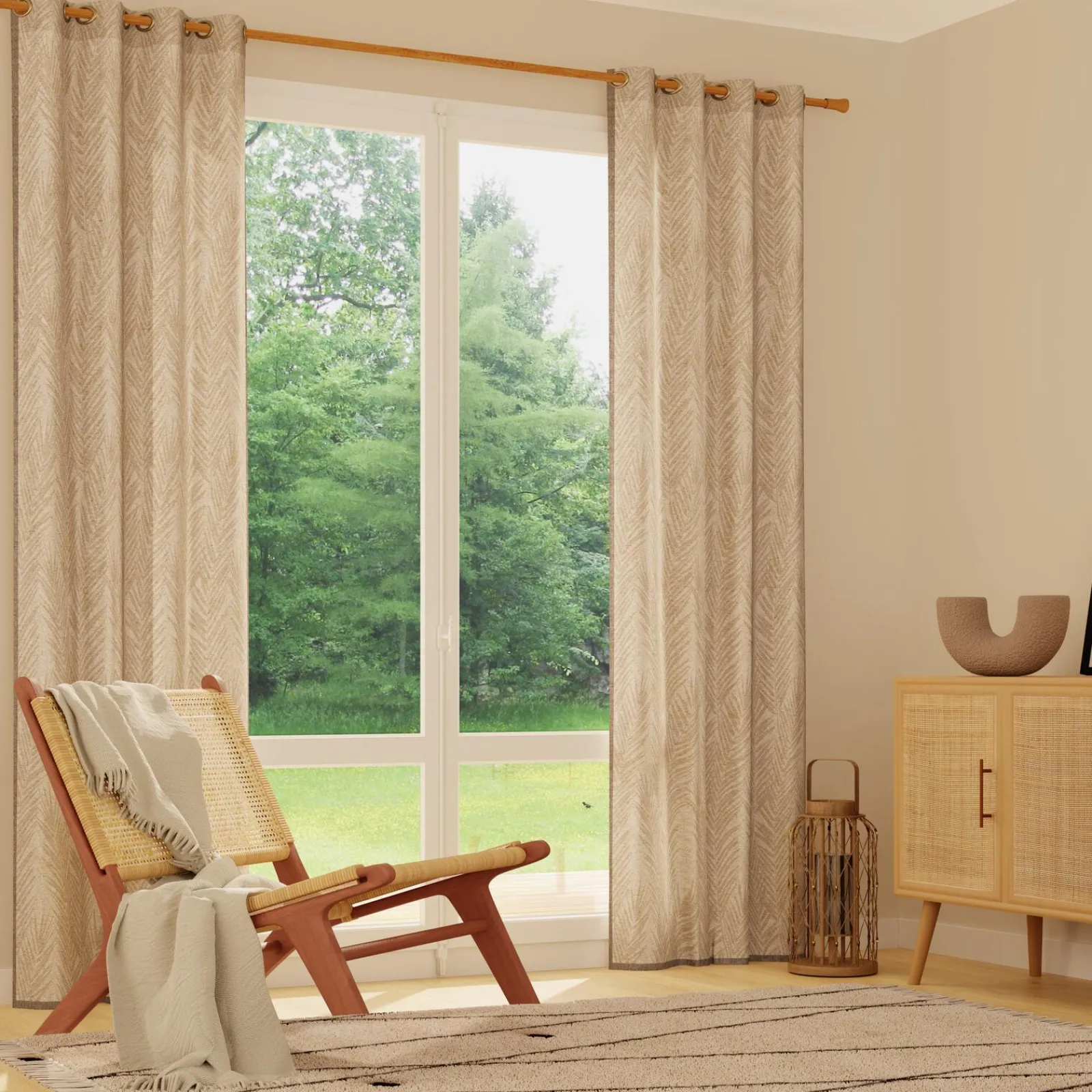 Hot Rideau Lin TASMANIE coloris naturel 135 x 245 cm - 4MURS Rideaux