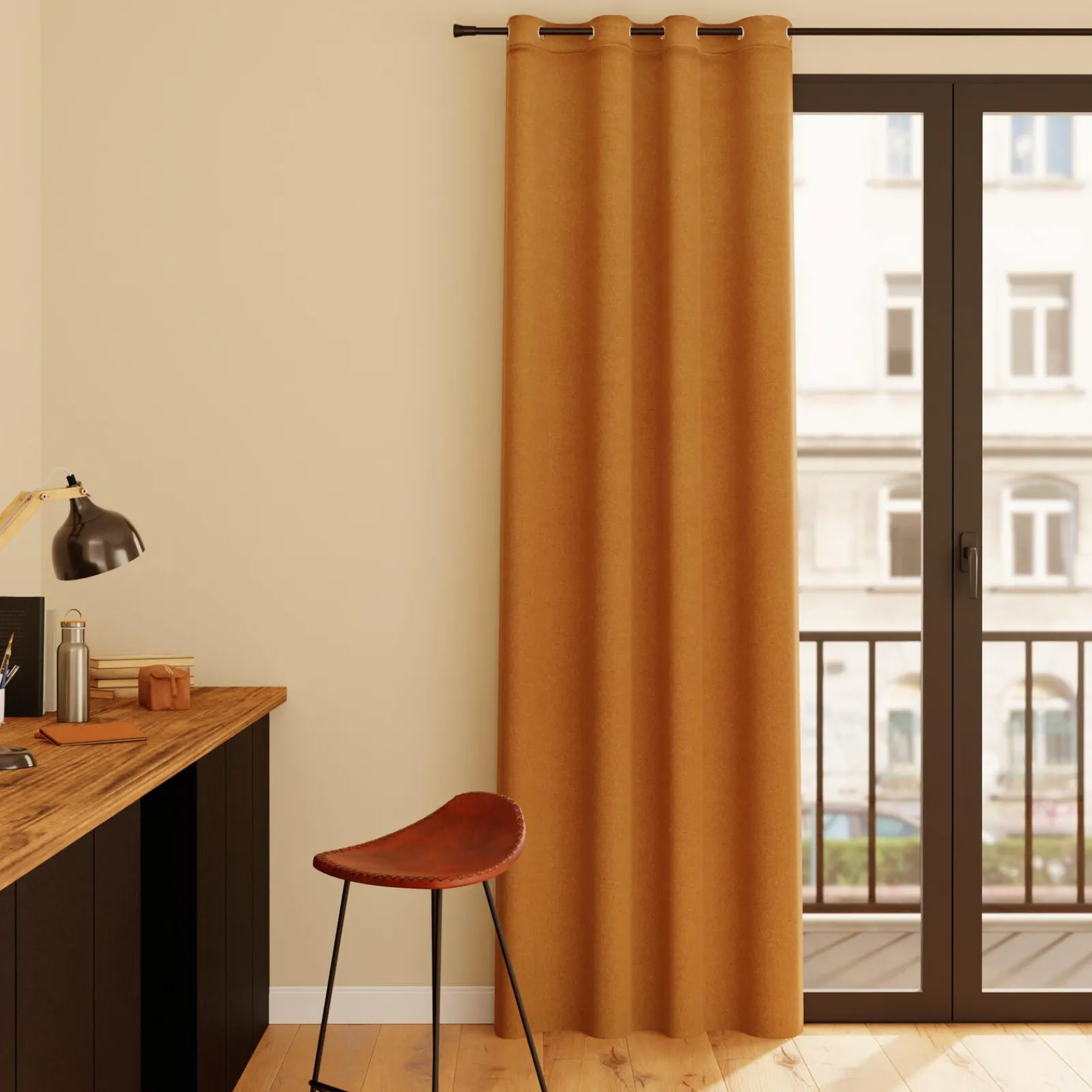 Online Rideau MADELAINE coloris camel 140 x 260 cm - 4MURS Rideaux