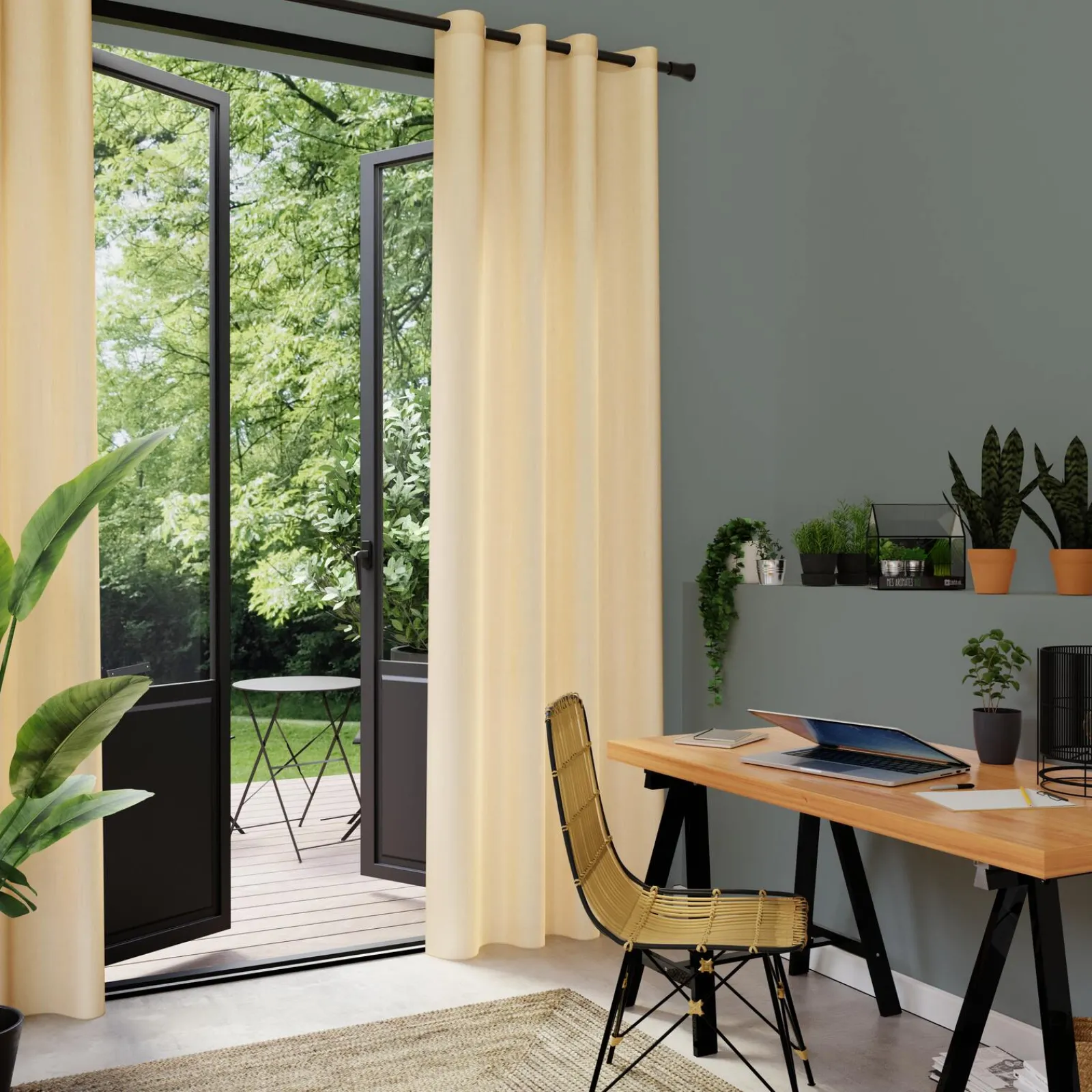 Sale Rideau MARENGA coloris sable 140 x 260 cm - 4MURS Rideaux