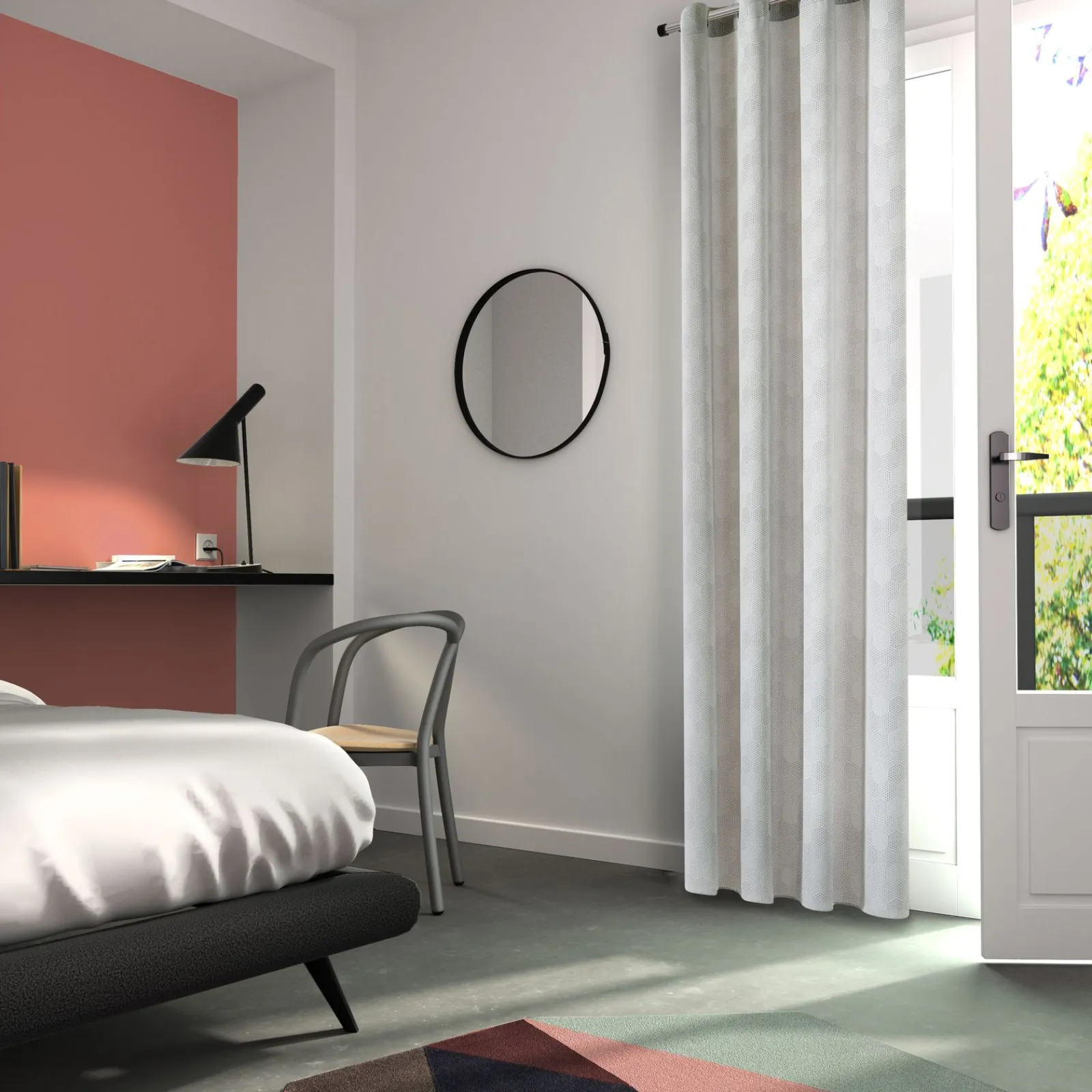 New Rideau NAOS coloris gris perle 140 x 240 cm - 4MURS Rideaux