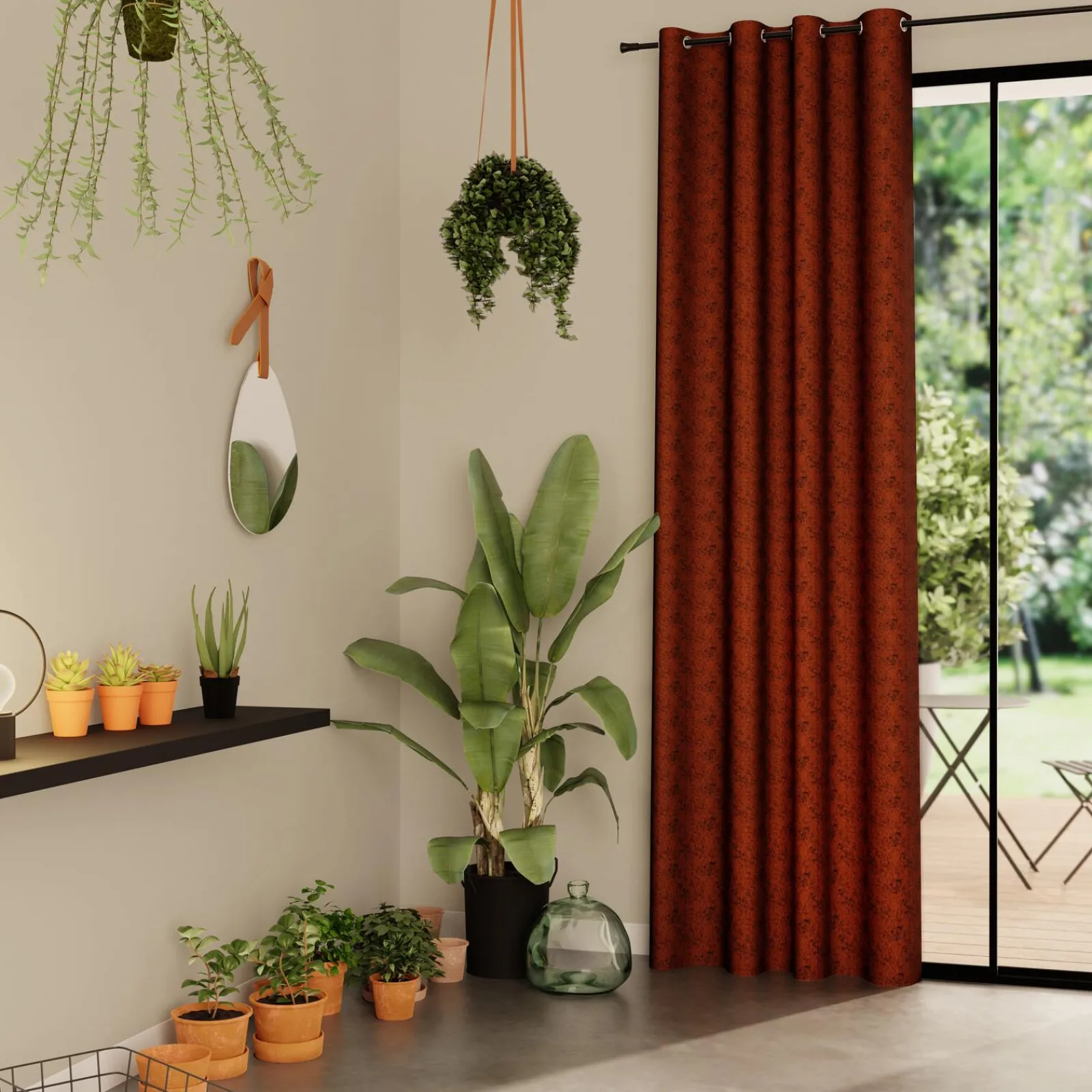 Sale Rideau OSSIDO coloris brique 140 x 260 cm - 4MURS Rideaux