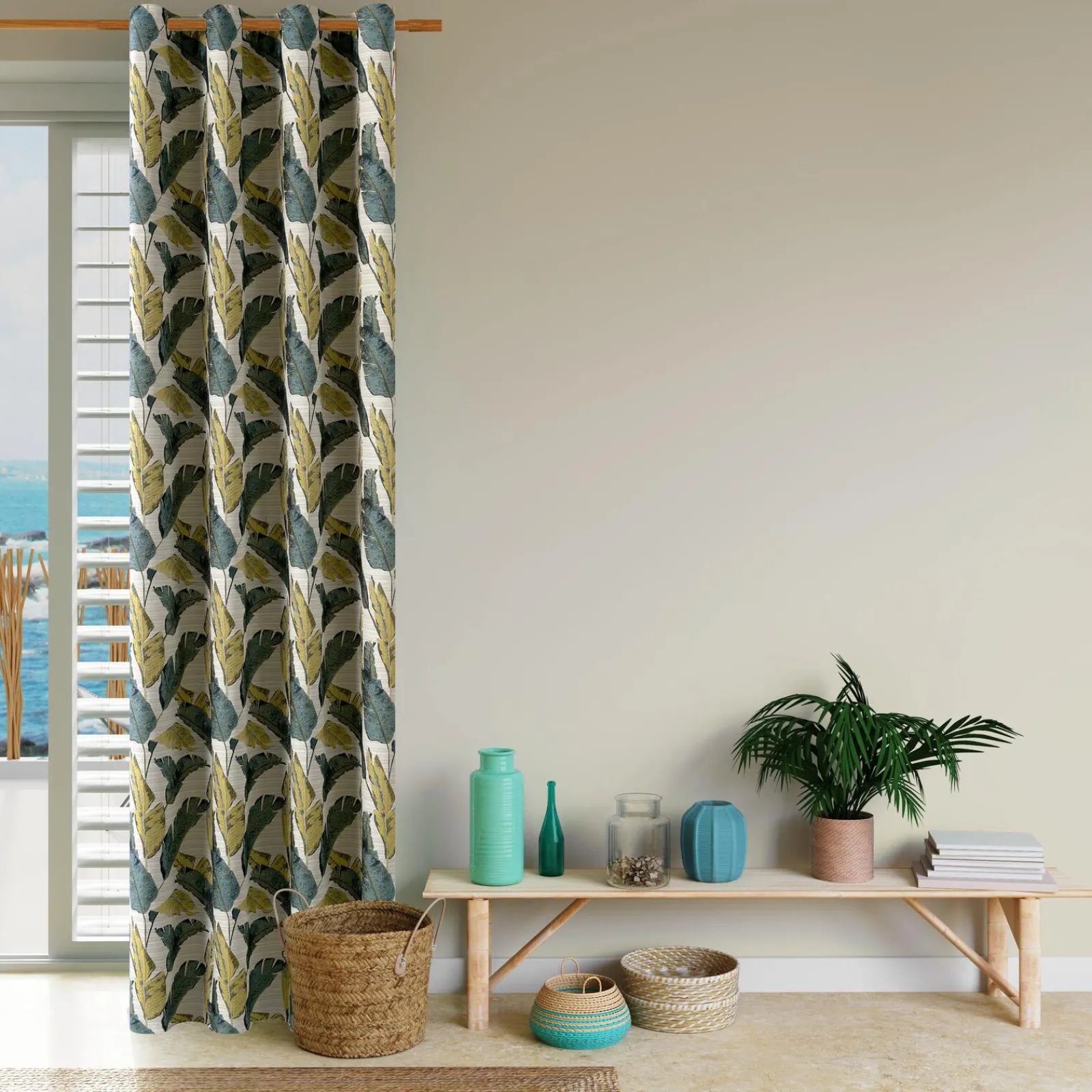 Online Rideau PEACOK coloris vert 135 x 240 cm - 4MURS Rideaux