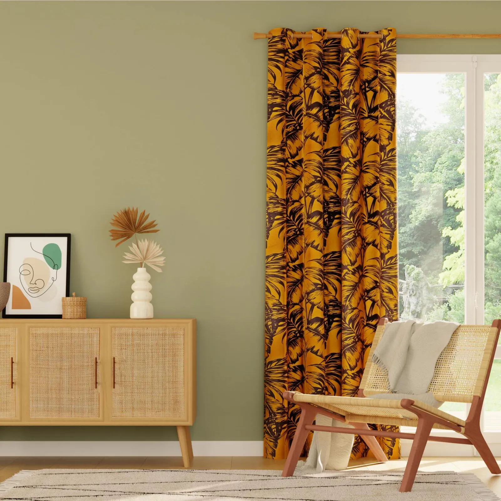 Online Rideau RENDA coloris ocre 140 x 260 cm - 4MURS Rideaux