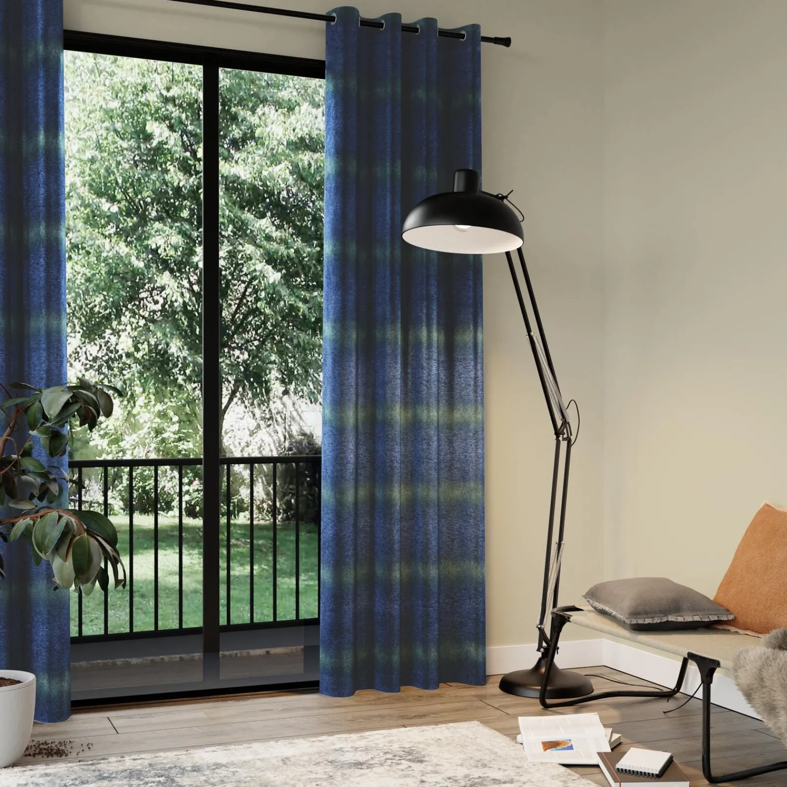 Online Rideau SFUMATO coloris bleu nuit 140 x 260 cm - 4MURS Rideaux