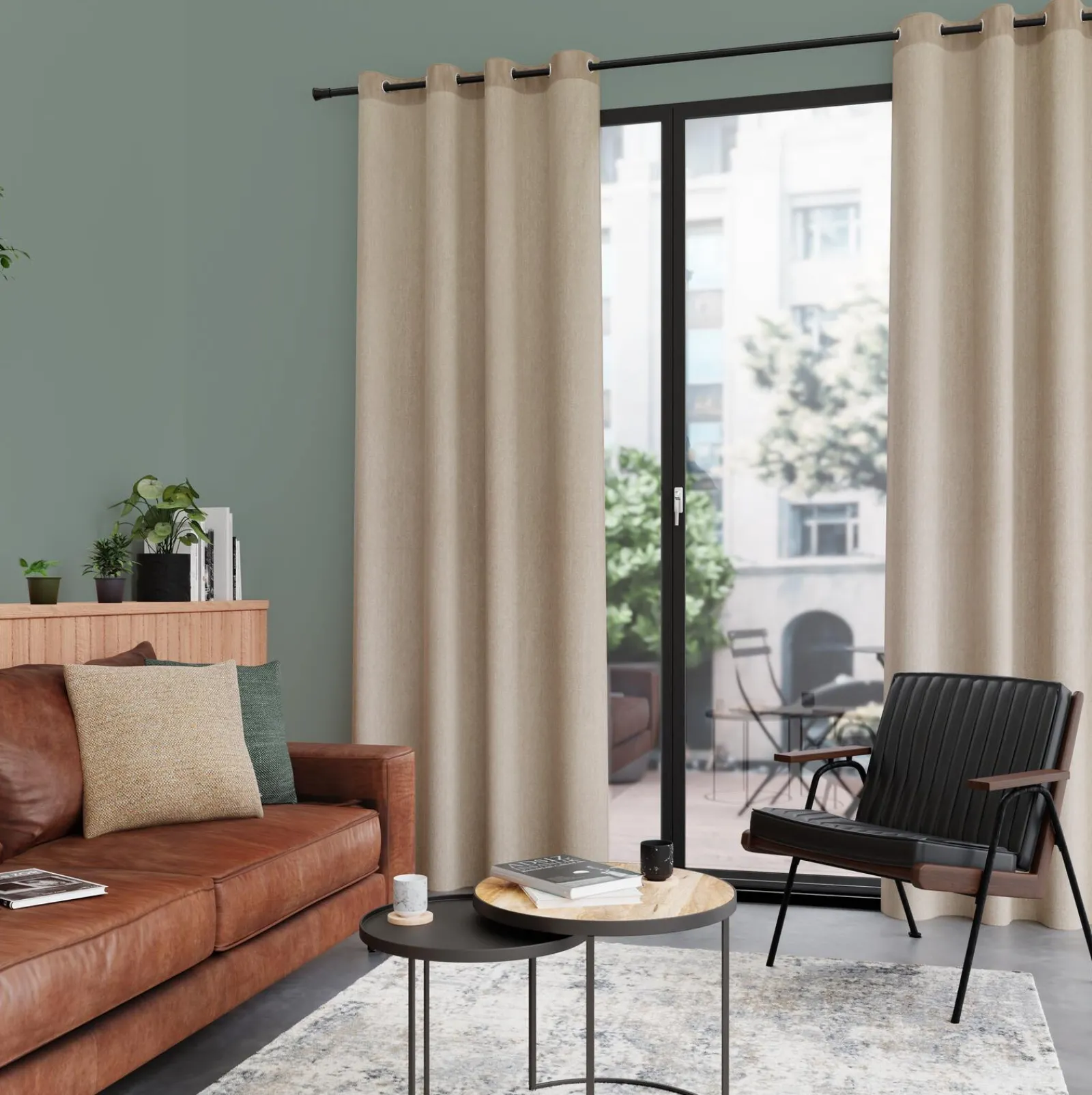 Fashion Rideau SITIA coloris chanvre 140 x 260 cm - 4MURS Rideaux