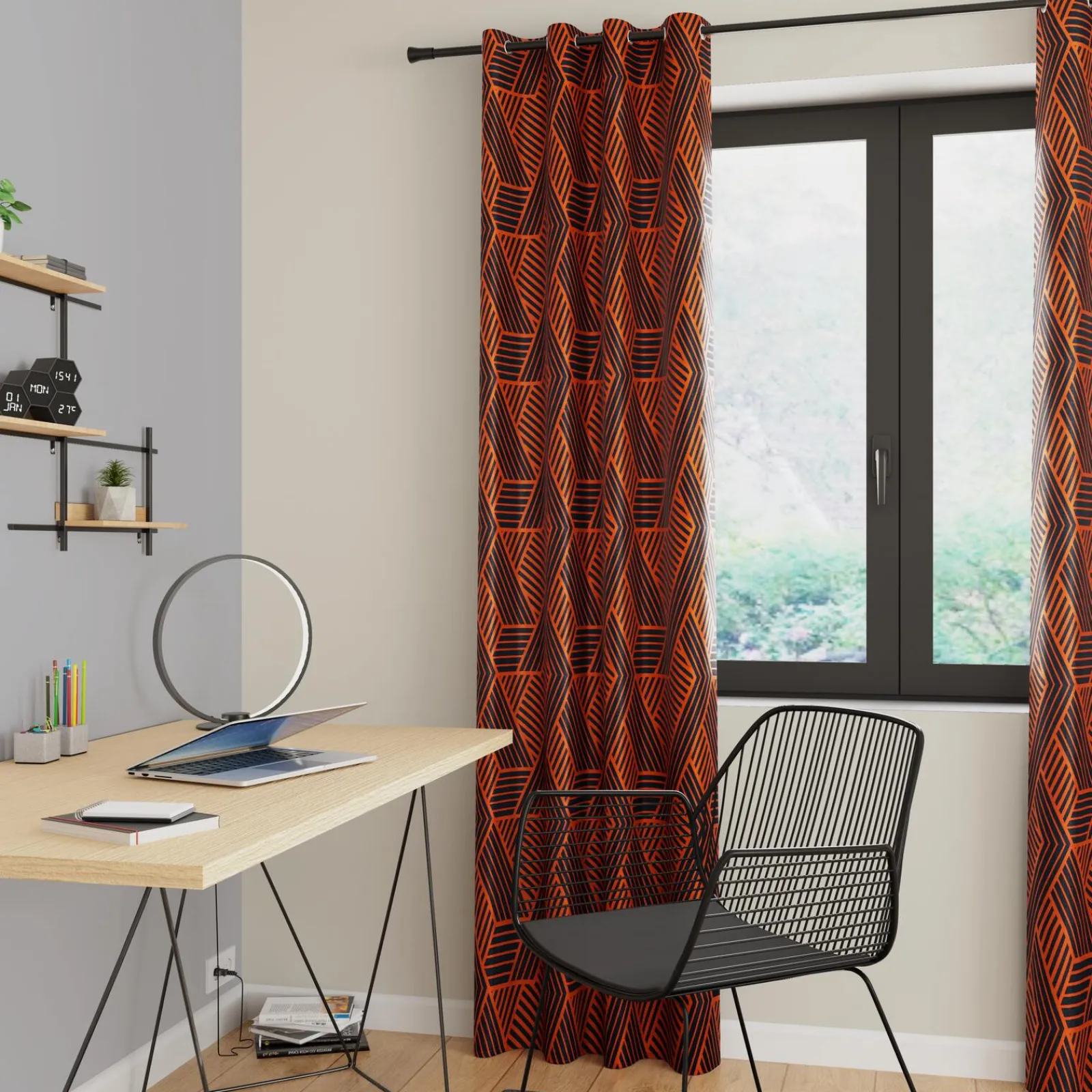 New Rideau SMART coloris cognac 140 x 260 cm - 4MURS Rideaux