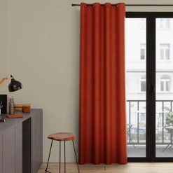 Outlet Rideau TRICTRAC coloris rouille 140 x 260 cm - 4MURS Rideaux