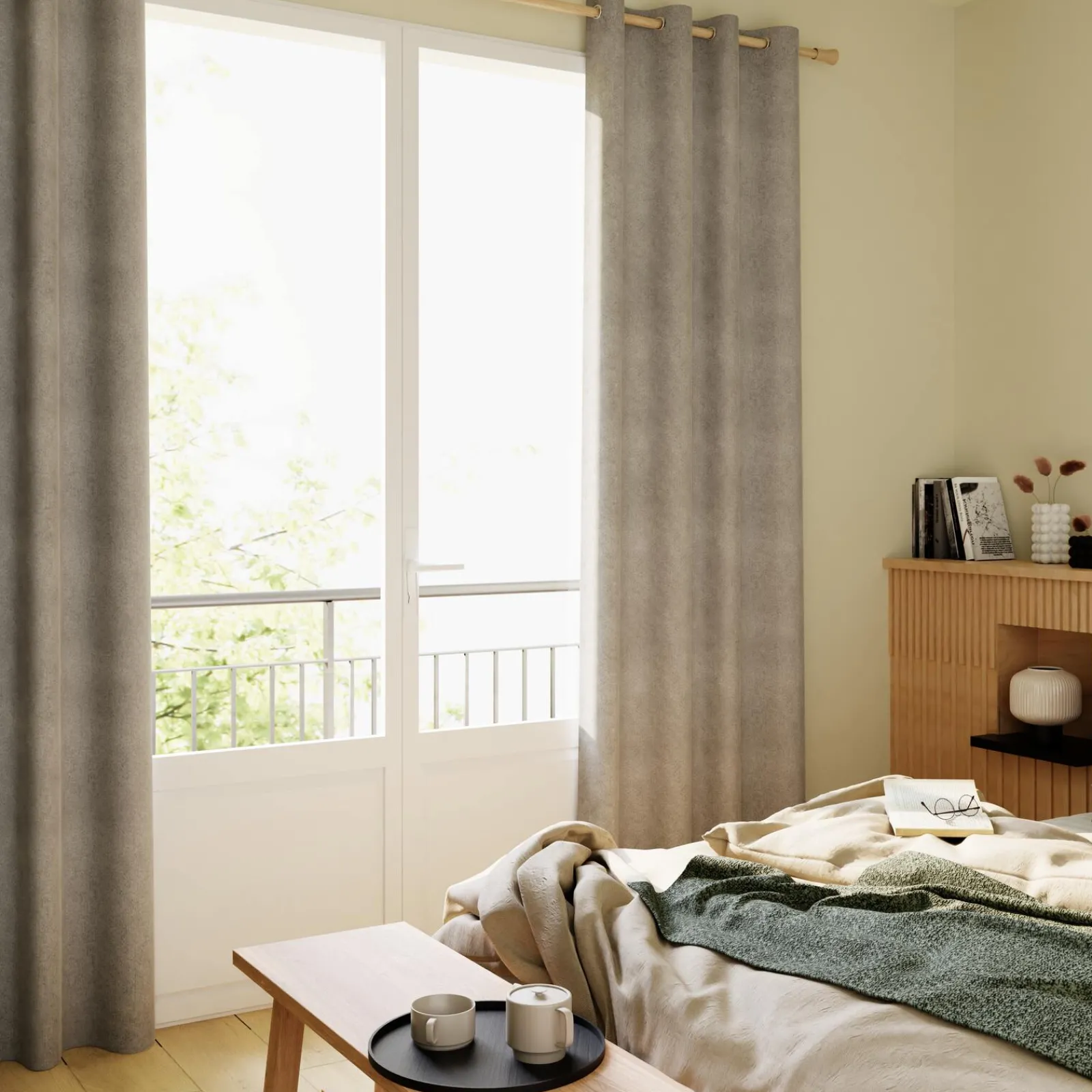 Discount Rideau WALL STREET coloris gris perle 145 x 260 cm - 4MURS Rideaux