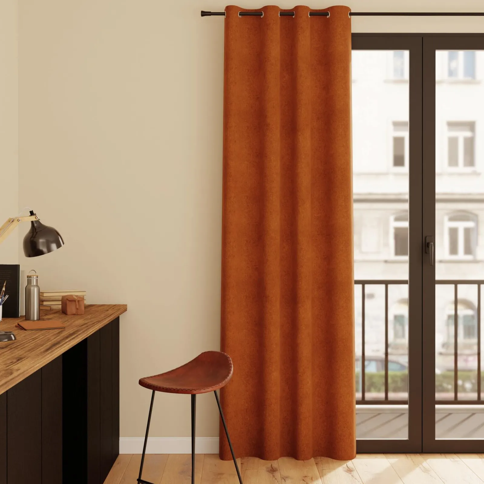 Online Rideau WALL STREET coloris roux 145 x 260 cm - 4MURS Rideaux