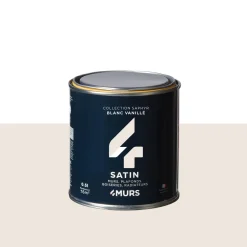 New Peinture Finition Peinture blanc vanille Satiné 0,5 L - 4MURS Peintures