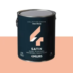 Hot Peinture Peinture Pink pêche Satiné 2,5 L - 4MURS Peintures