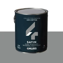 Discount Peinture Peinture gris béton Satiné 2,5 L - 4MURS Peintures