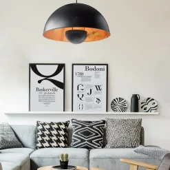 New Suspension LUCAS coloris Noir et orange 20 x 41 cm - 4MURS Suspensions