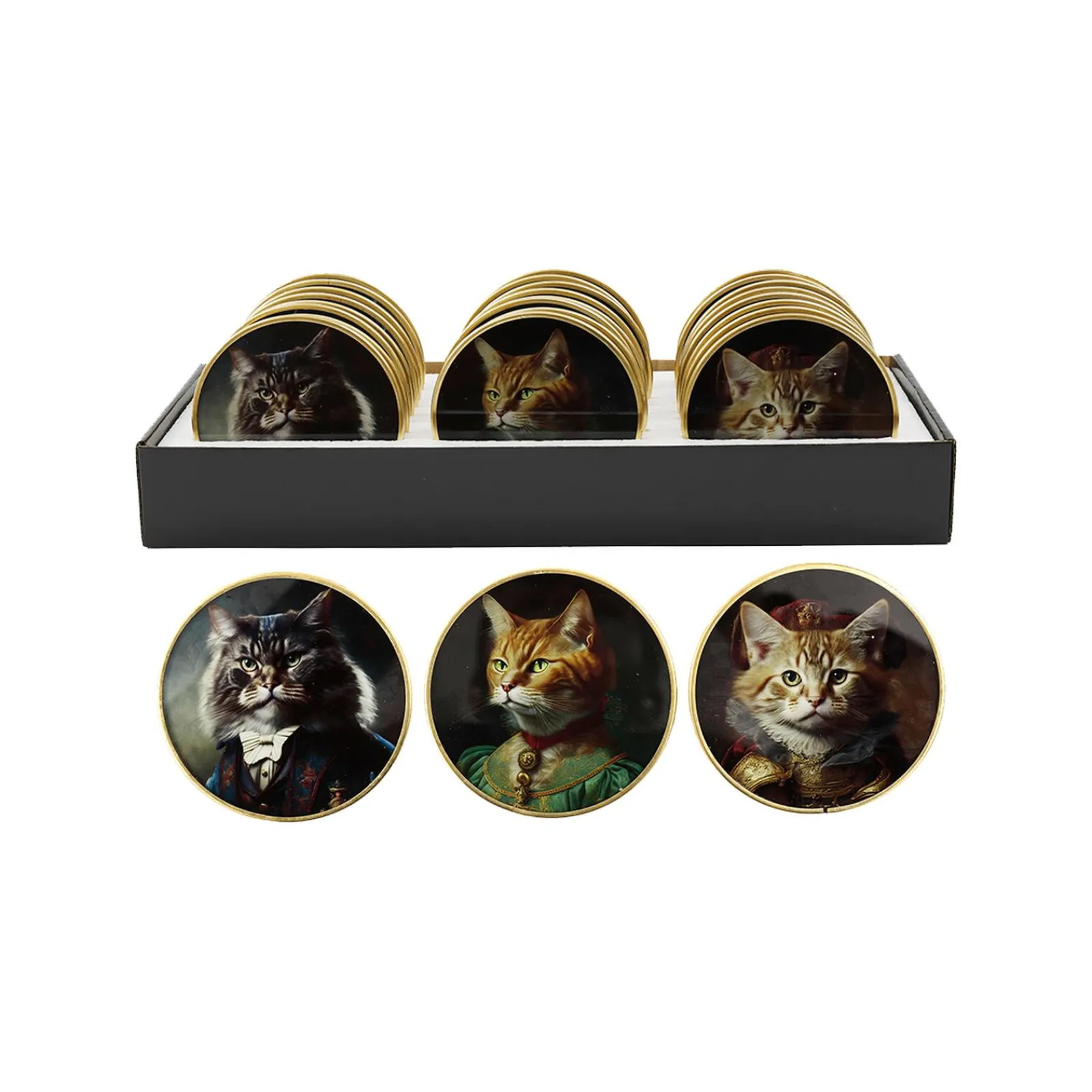 Outlet Sous-verre CHAT coloris noir - 4MURS Arts De La Table
