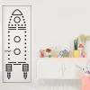 Fashion Sticker phosphorescent ROCKET coloris noir - 4MURS Enfant Déco Enfant|Déco Murale Enfant